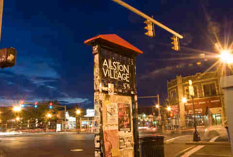 sign for allston village boston