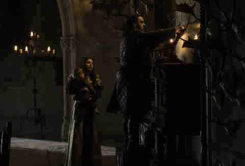Hannah Murray as Gilly and John Bradley Samwell Tarly at Horn Hill