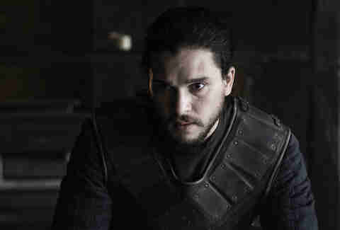 Kit Harington as Jon Snow, leaning in
