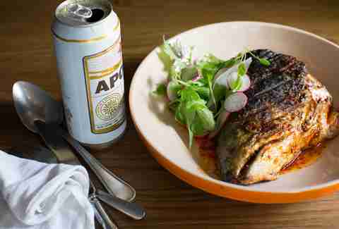 roasted chicken and beer
