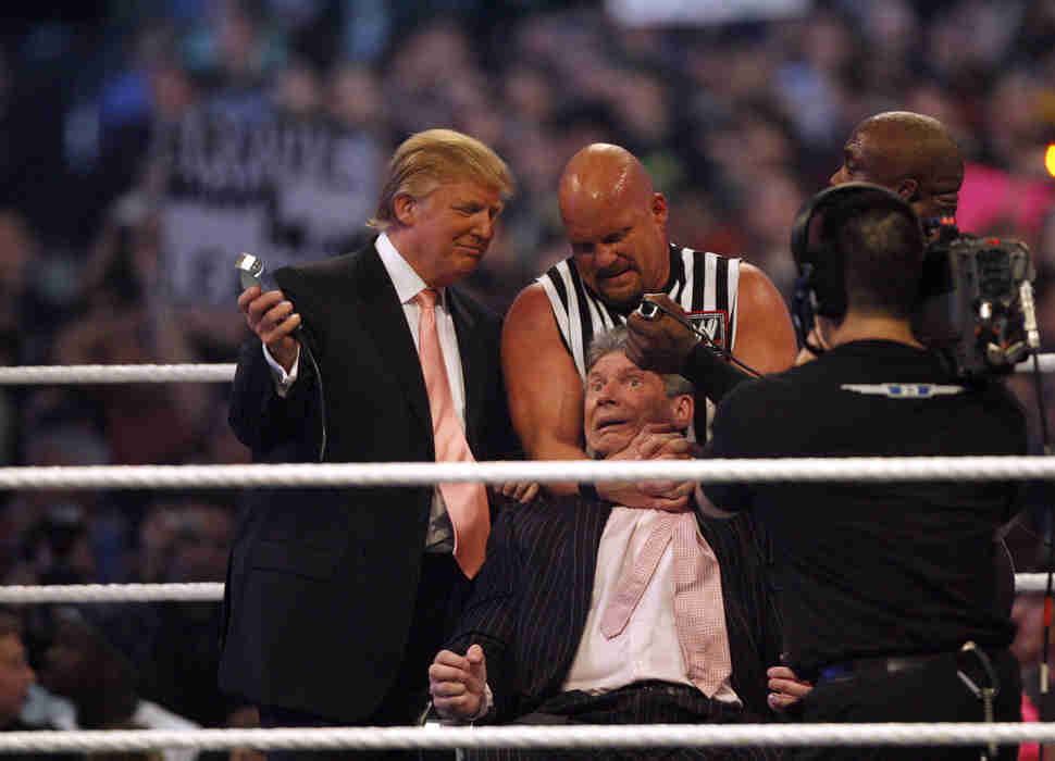 donald trump shaves vince mcmahon