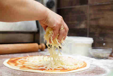 Making a pizza in Italy