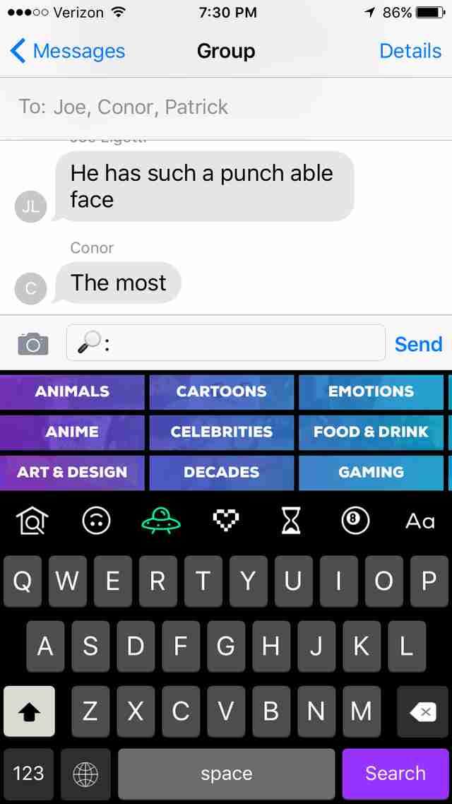 gif keyboard by giphy for iPhone