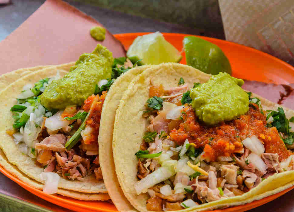 Mexico city street food tacos
