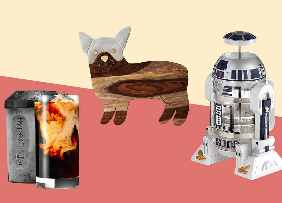 Frenchie cutting board, R2-D2 coffee maker, HyperChiller