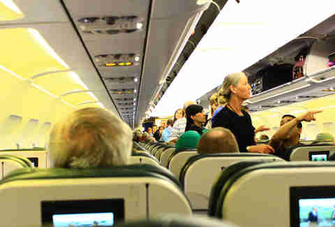 People boarding airplane