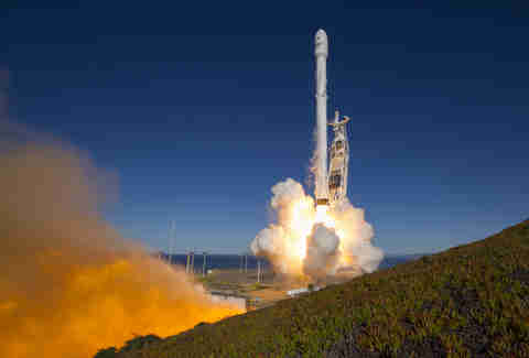 SpaceX Rocket During Launch