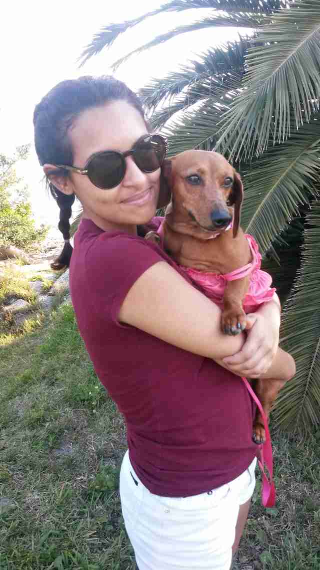 Girl and her rescue dog