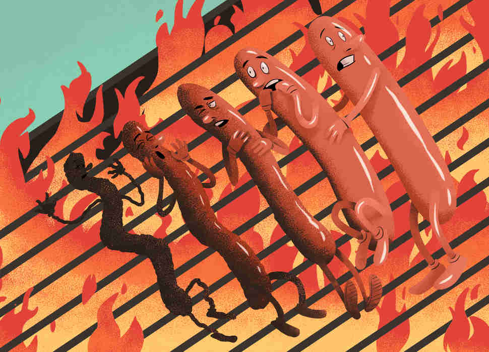 Burned hot dogs