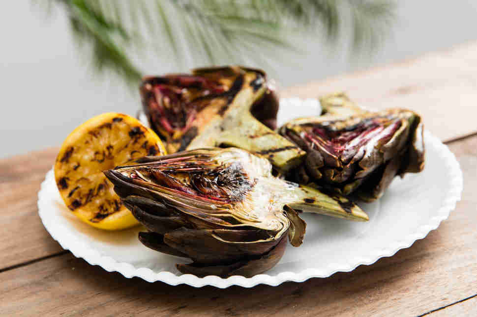 Grilled artichokes