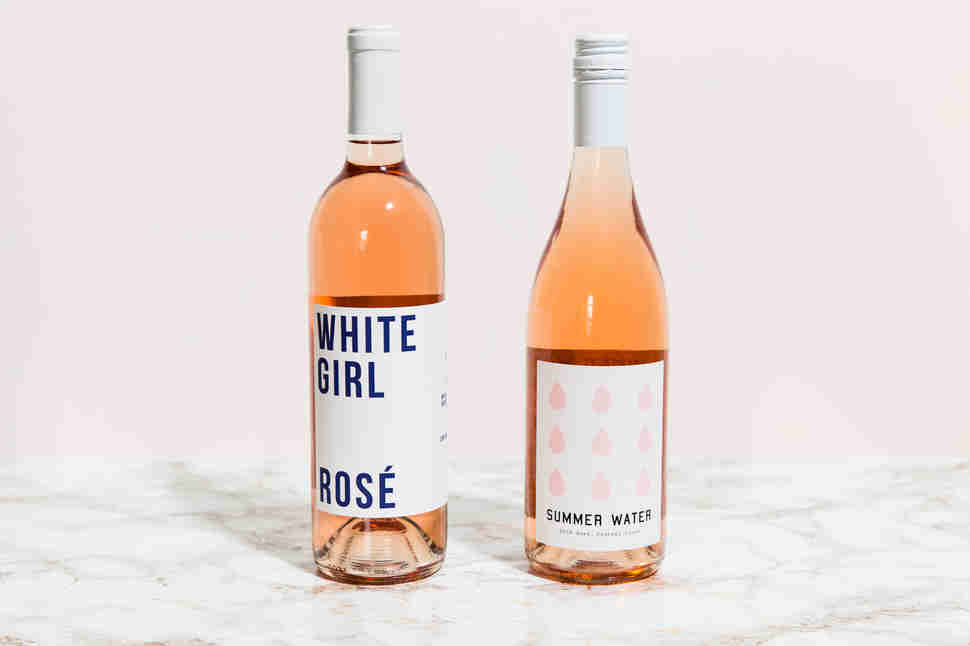 rose wine bottles