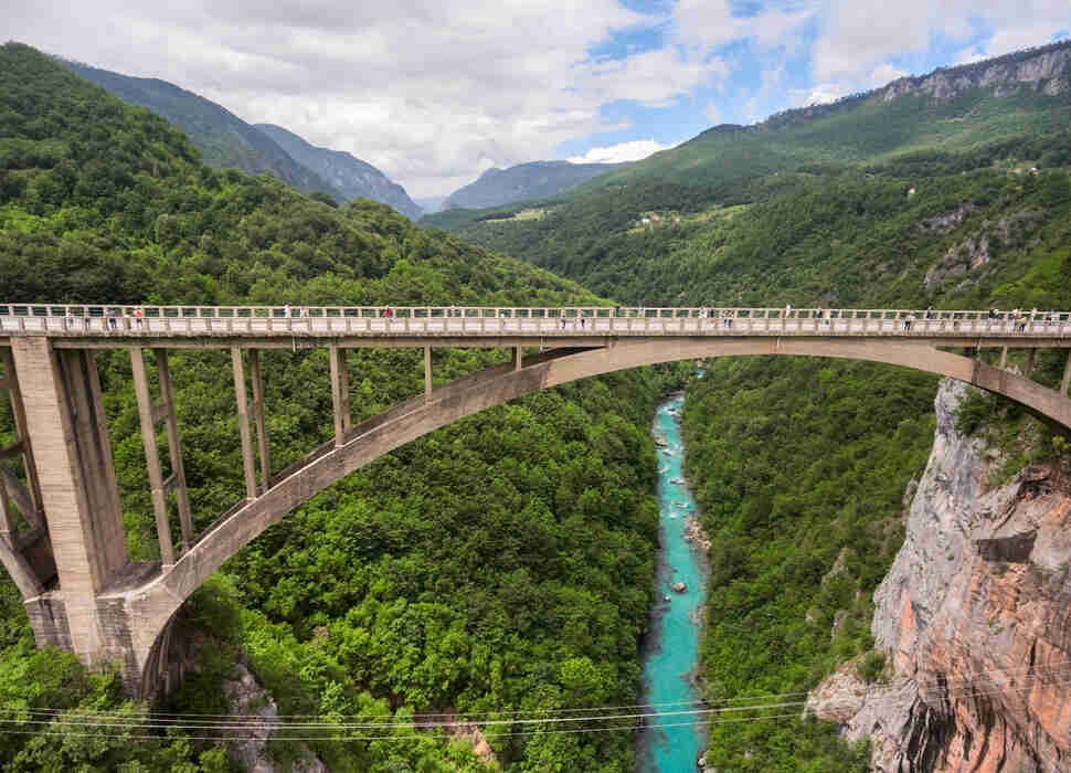 The Durdevica concrete arch bridge