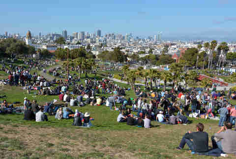 Mission Dolores Park in San Francisco, CA.