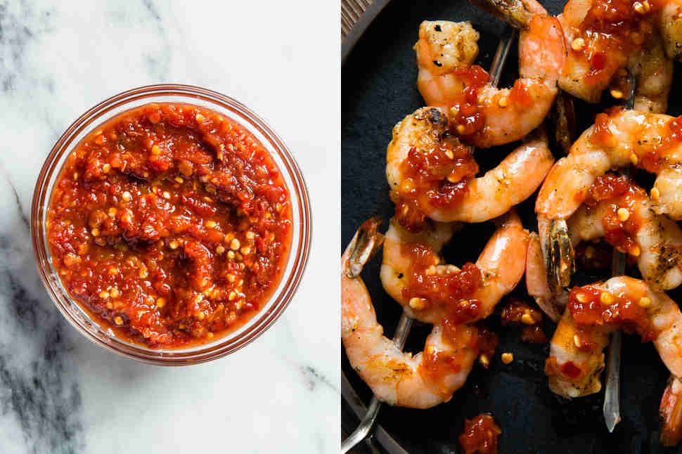 sambal on shrimp