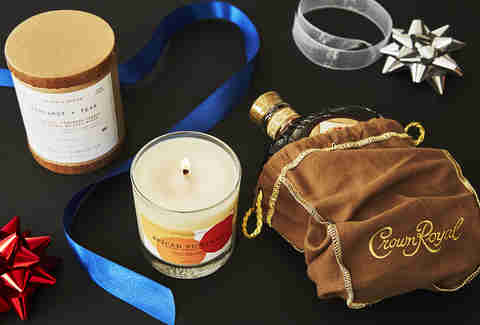 Bottle of Crown Royal Vanilla & a Whiskey Candle -Whiskey Gift Guide – Supercall