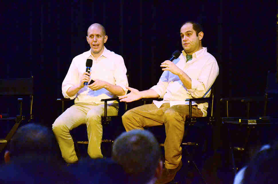 John August and Craig Mazin at 'Scriptnotes' on July 25, 2013.