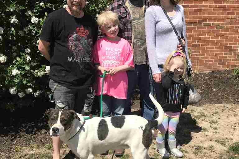 McCartney the dog with the Wizeman family