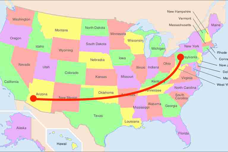 Map of Jake the dog's travels