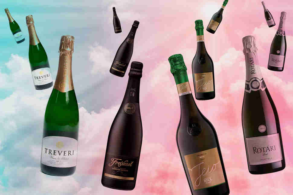 sparkling wine in the sky
