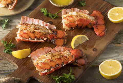three lobster tails