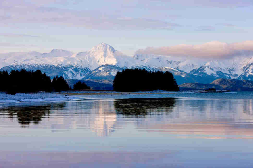 Chilkat Mountains And Eagle River At Eagle Beach State Recreation Area