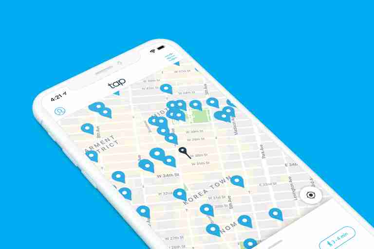 Tap app, drinking water, fountain, filling station, refillable bottles