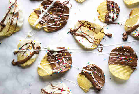 Chocolate potato chips