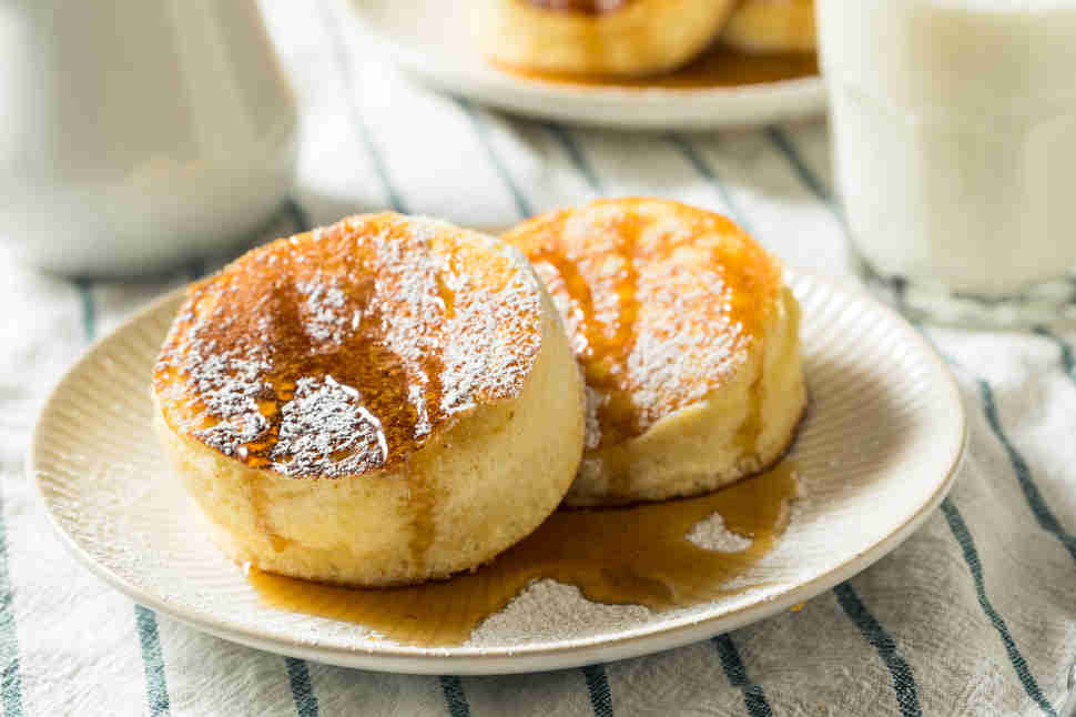 homemade fluffy japanese pancakes
