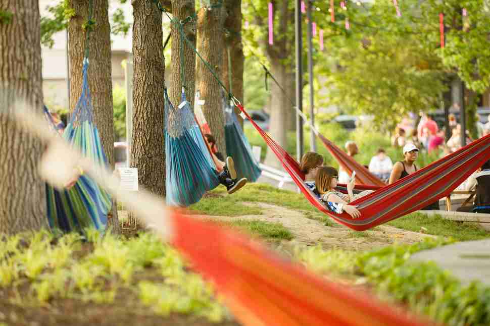 Spruce Street Harbor Park hammocks