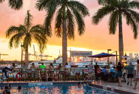 Watch the sun go down from a waterfront bar.