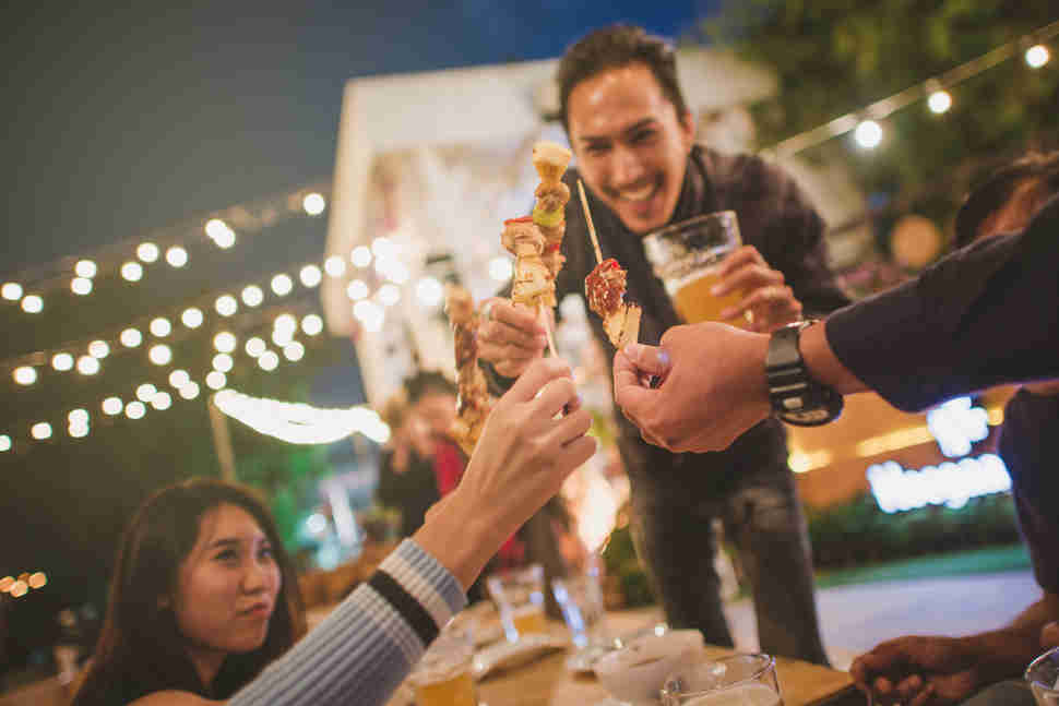 friends toasting