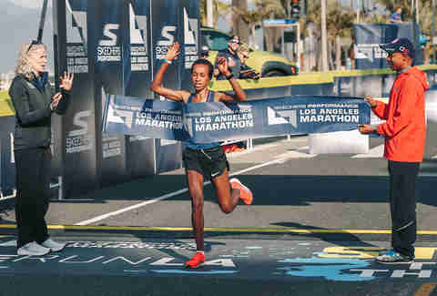 LA marathon finish line