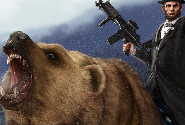 teddy roosevelt riding a bear