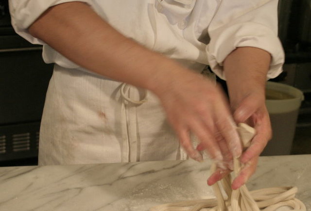 Bowls and bowls of hand-pulled noodles