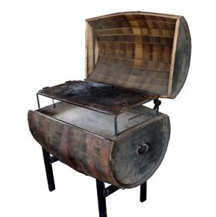 Whiskey Barrel BBQ Pit