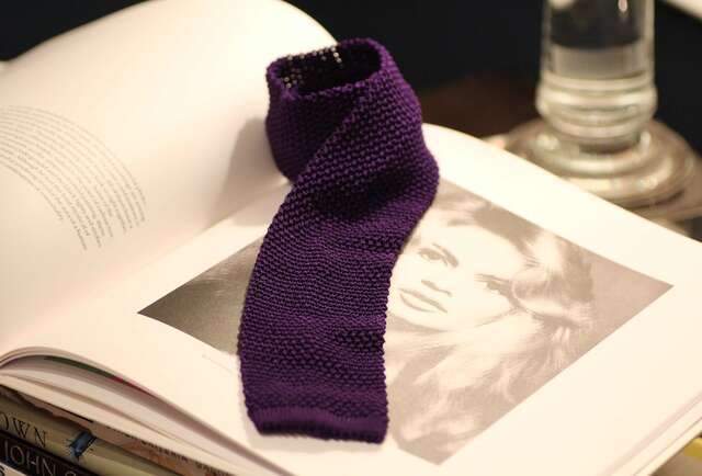 Purple Silk Knit Tie