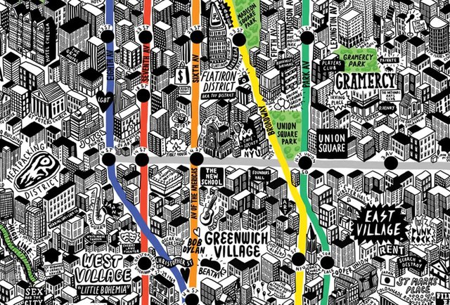 Hand Drawn Map of NYC