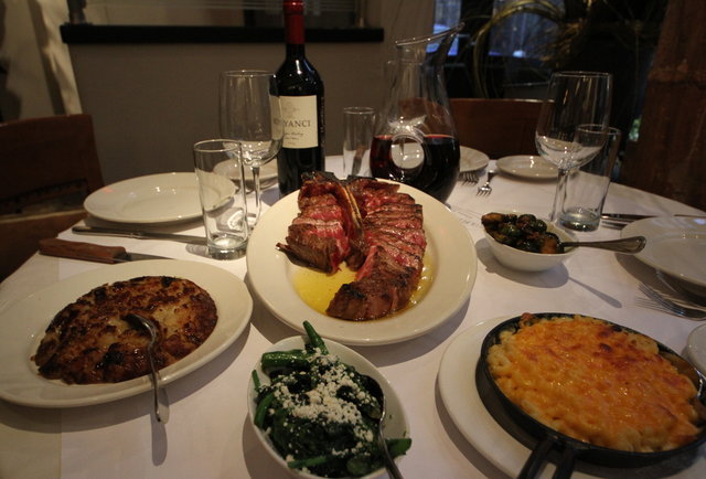 The Greek fave loads up on steaks