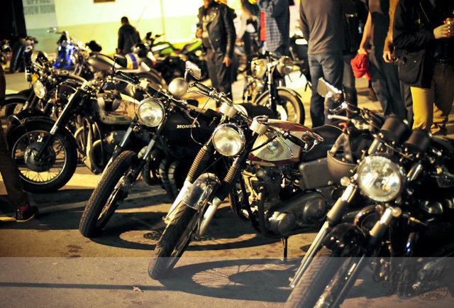 Pin-up chicks draped all over bikes