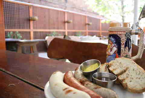 Food at Biergarten Haus bar in Washington DC