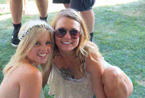 Two girls pose at Coachella 2013