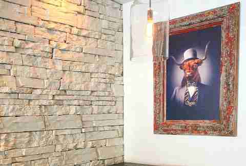 Bull painting at Tongue & Cheek