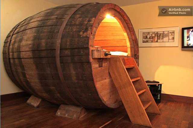 Airbnbest: Beer Barrel Bed