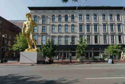 The David sculpture outside 21C Museum Hotel in Louisville