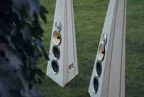 Speakers from Rinz Sound in the grass