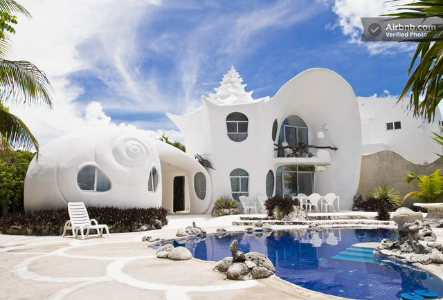 The Seashell House Main-It's a house shaped like a freaking seashell!