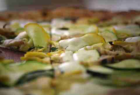 courgette and artichoke pizza at homeslice