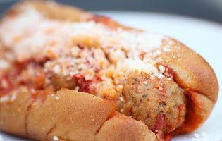Meatball mac and cheese and fried dough pizza