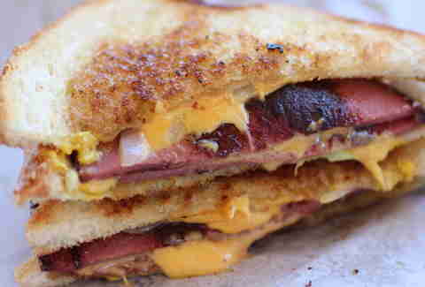 fried bologna sandwich at Snarf Burger