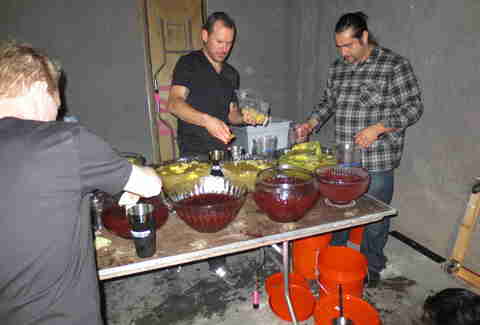 Bartender Jason Littrell making punch